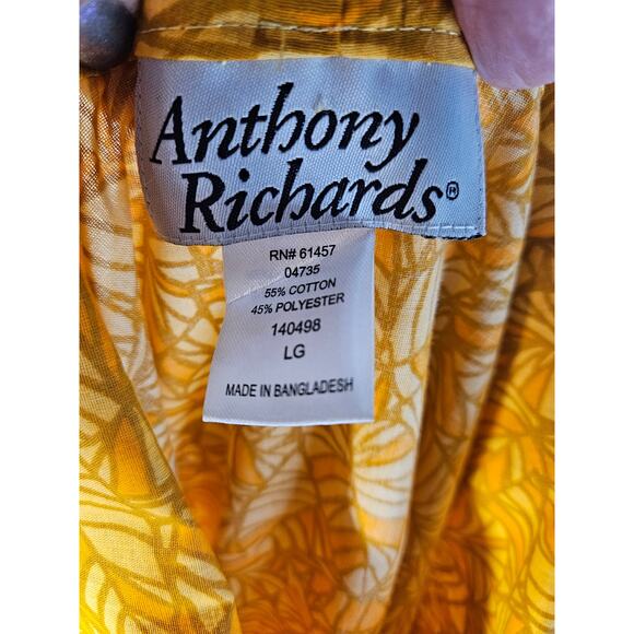 Anthony Richards Womens Cowl Neck Abstract Print Dress Sz L Orange Yellow NEW - Picture 9 of 10
